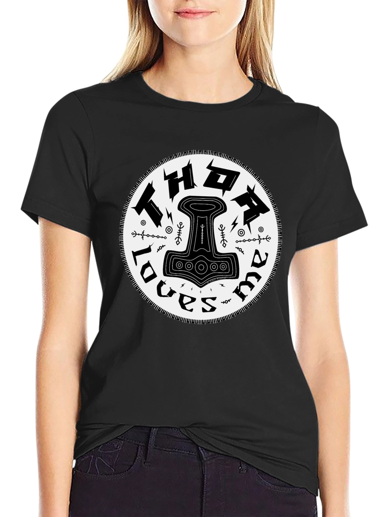 Thor Loves Mama Black Graphic T-Shirt