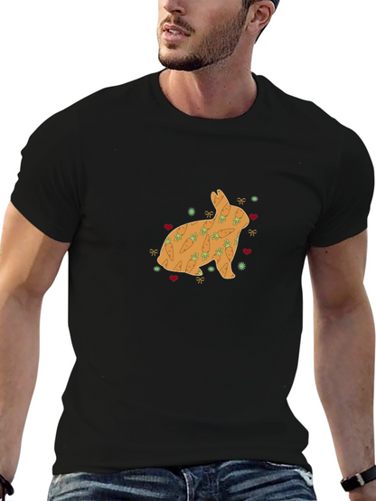 Bunny Carrots Graphic Tee - Black Cotton Blend