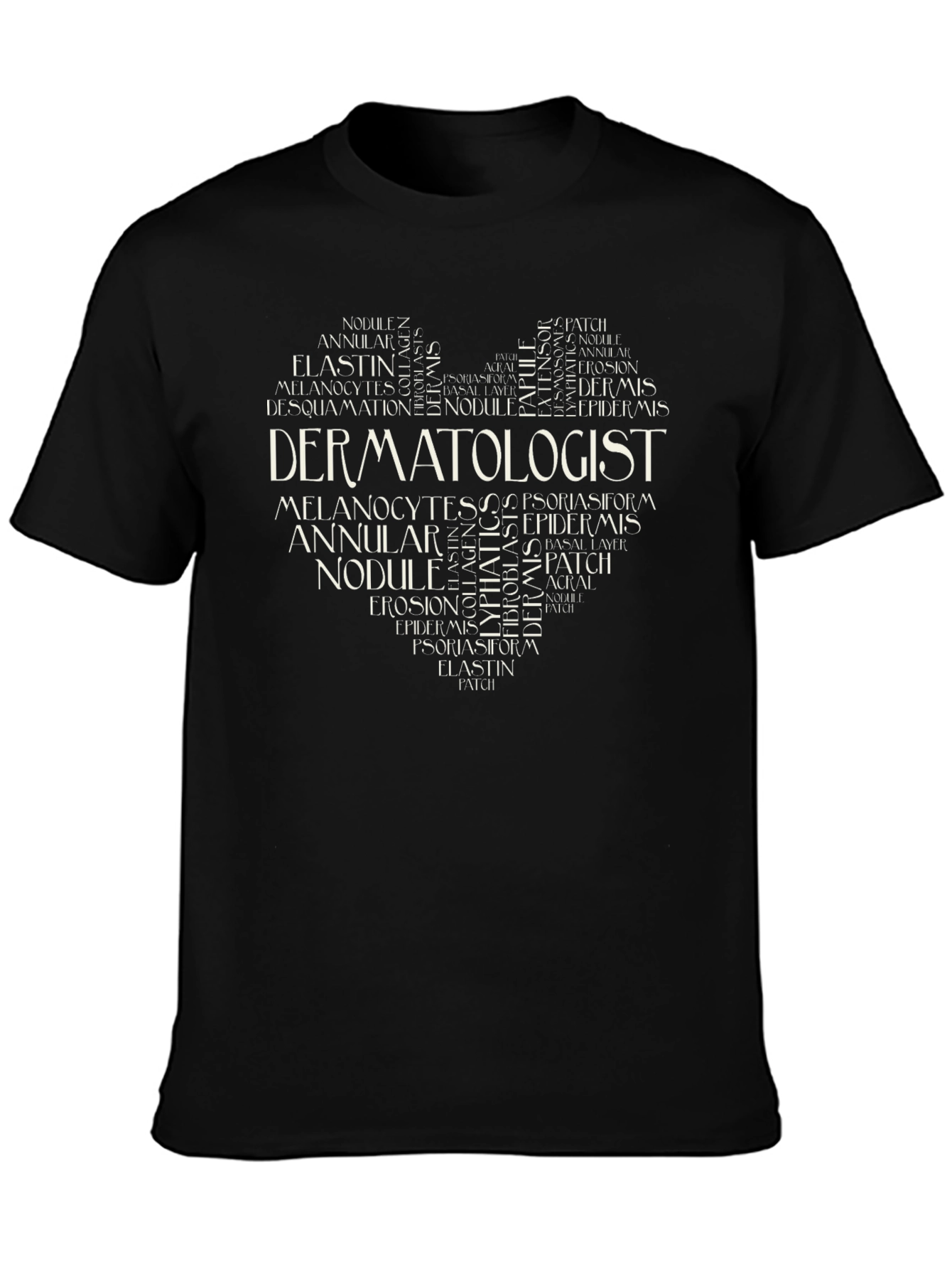 Dermatologist Heart Word Art T-Shirt