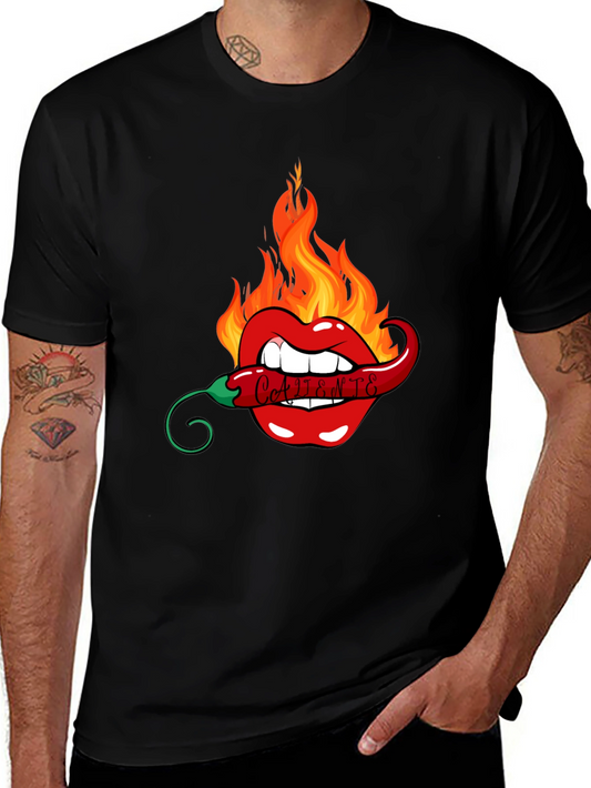 Spicy Lips Graphic Tee - Black