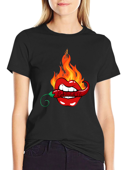 Spicy Lips Graphic Tee - Black