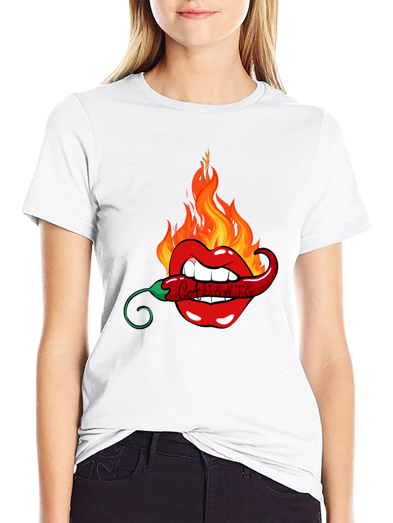 Spicy Lips Graphic Tee - Black
