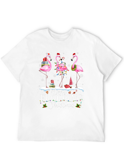Merry Flocking Christmas Flamingo T-Shirt