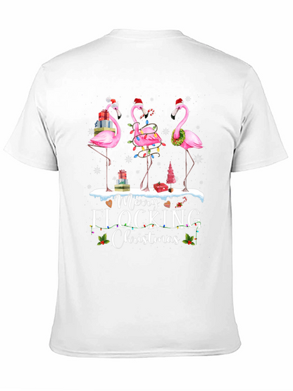 Merry Flocking Christmas Flamingo T-Shirt