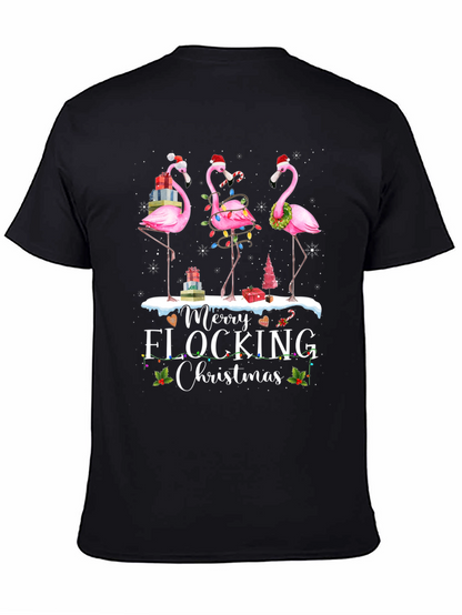 Merry Flocking Christmas Flamingo T-Shirt