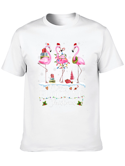 Merry Flocking Christmas Flamingo T-Shirt