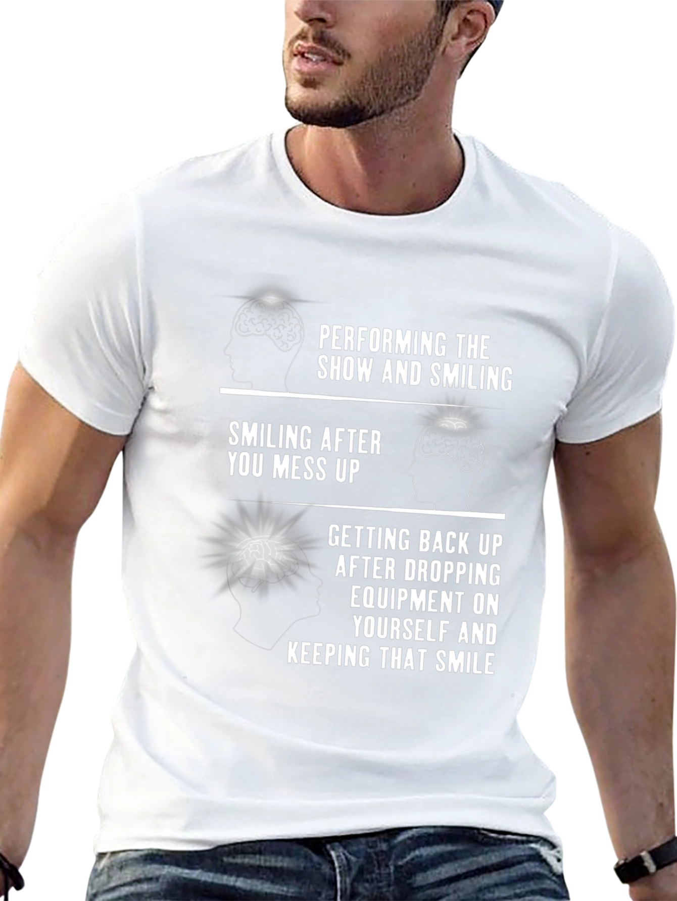 Performing Smiling Brain Black T-Shirt
