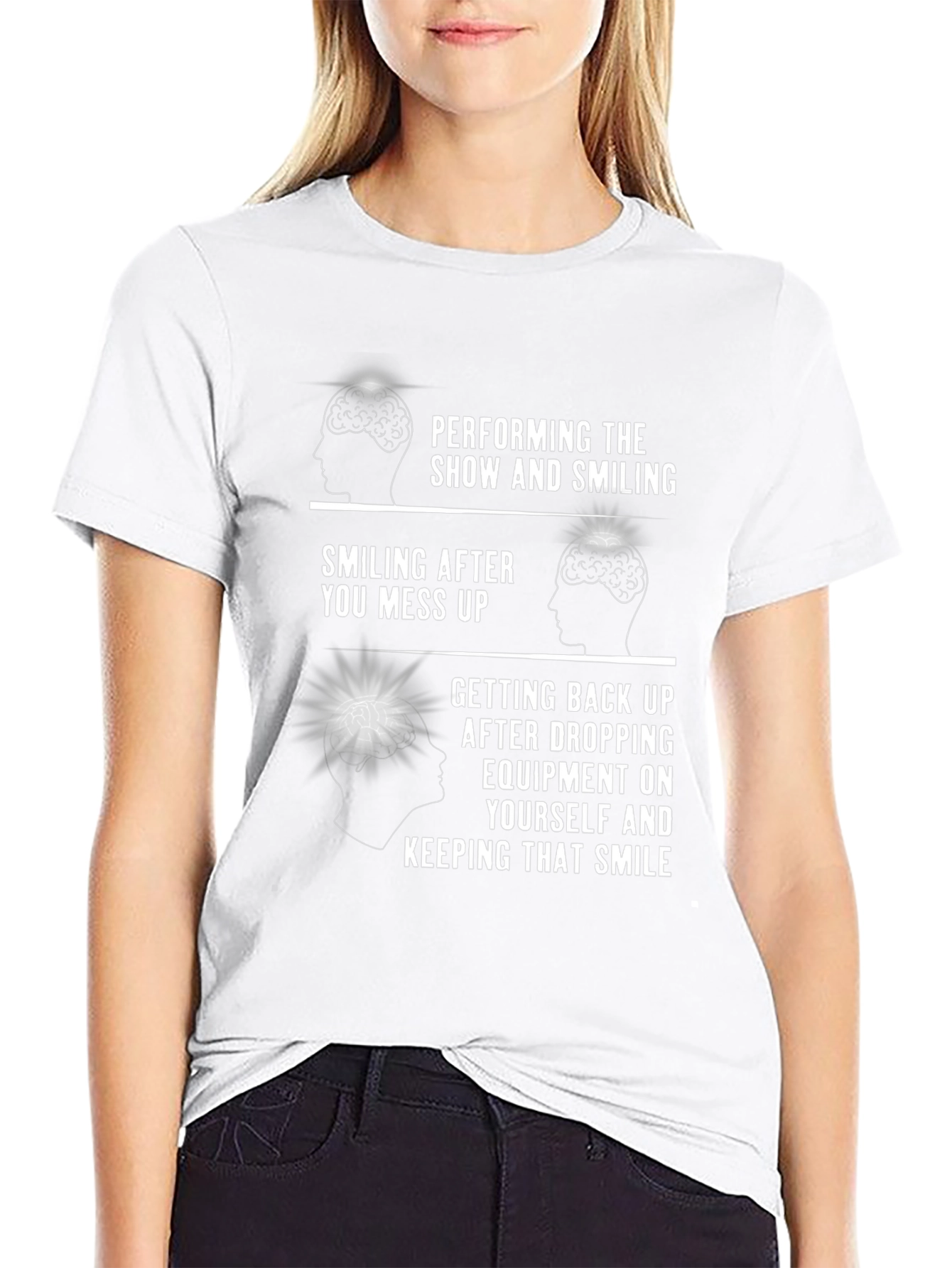 Performing Smiling Brain Black T-Shirt