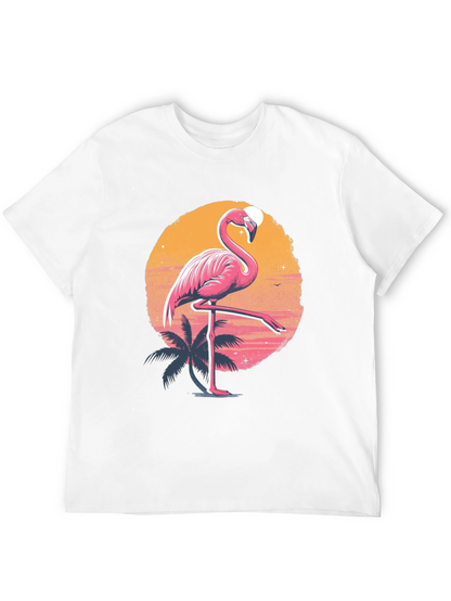 Flamingo Sunset Graphic Tee - Tropical Summer Vibes