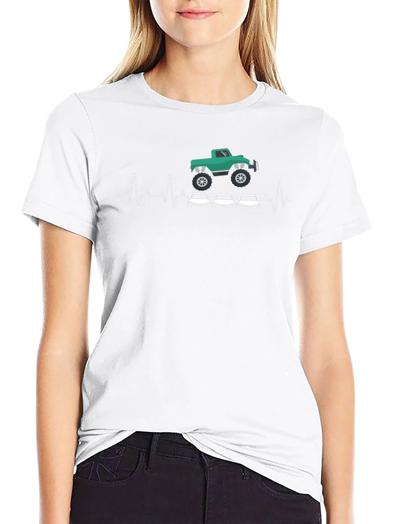 Monster Truck & Racing Car Heartbeat T-Shirt