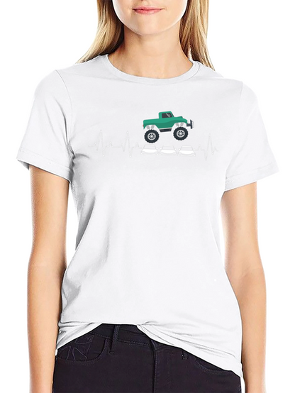 Monster Truck & Racing Car Heartbeat T-Shirt