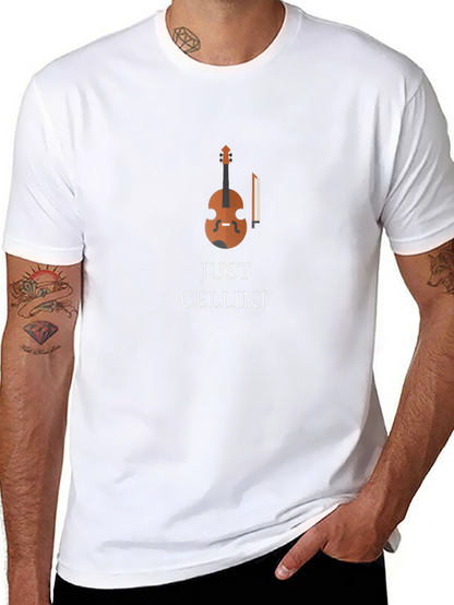 Just Cellini Black T-Shirt Cello Graphic Tee