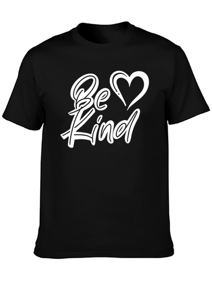 Be Kind Black T-Shirt with Heart Graphic