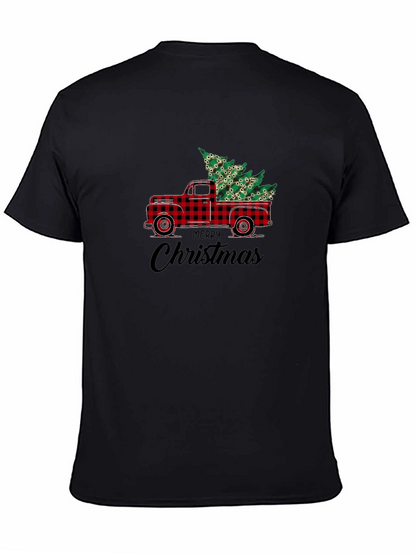Merry Christmas Plaid Truck T-Shirt