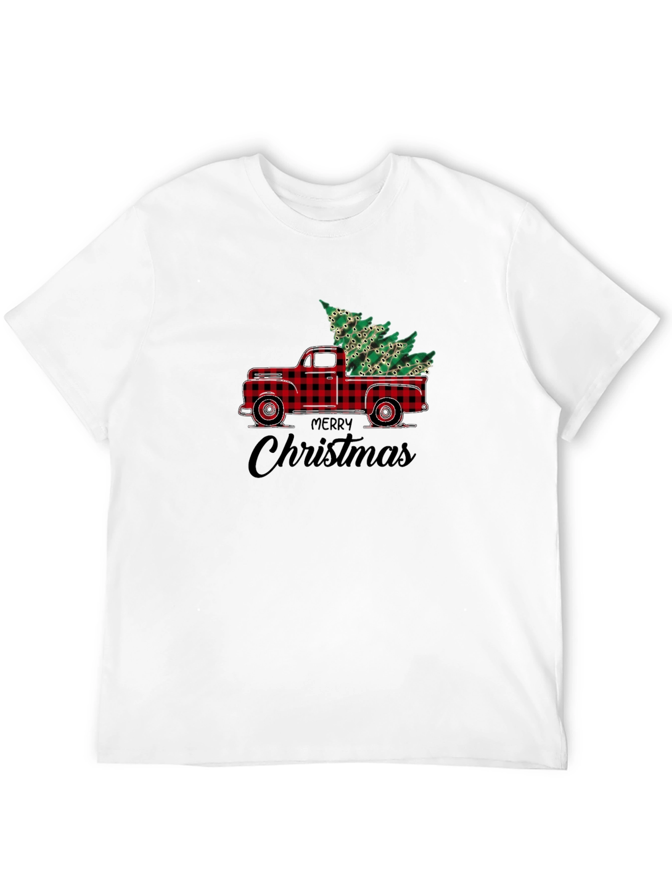 Merry Christmas Plaid Truck T-Shirt