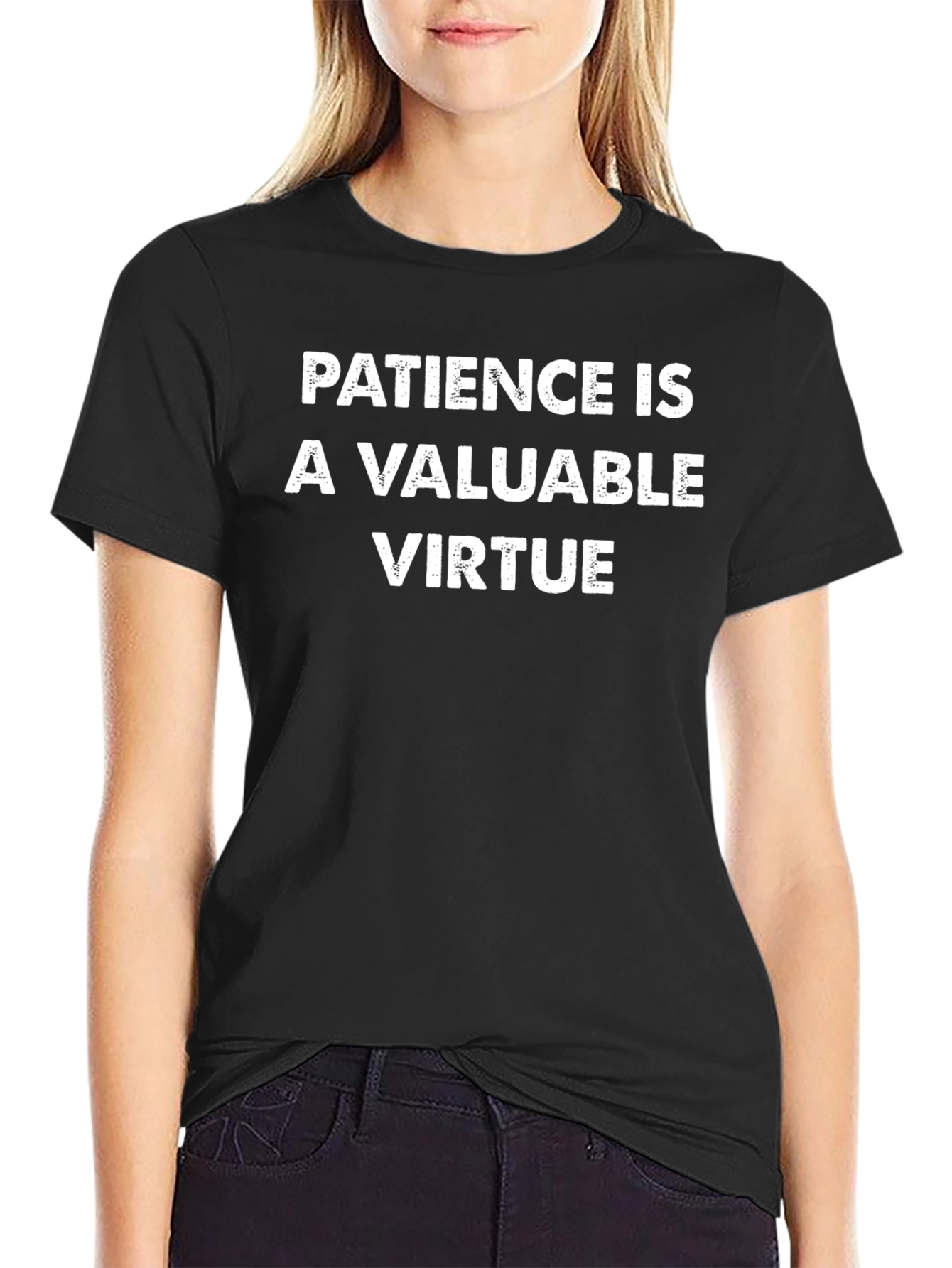 Patience is a Valuable Virtue Black T-Shirt