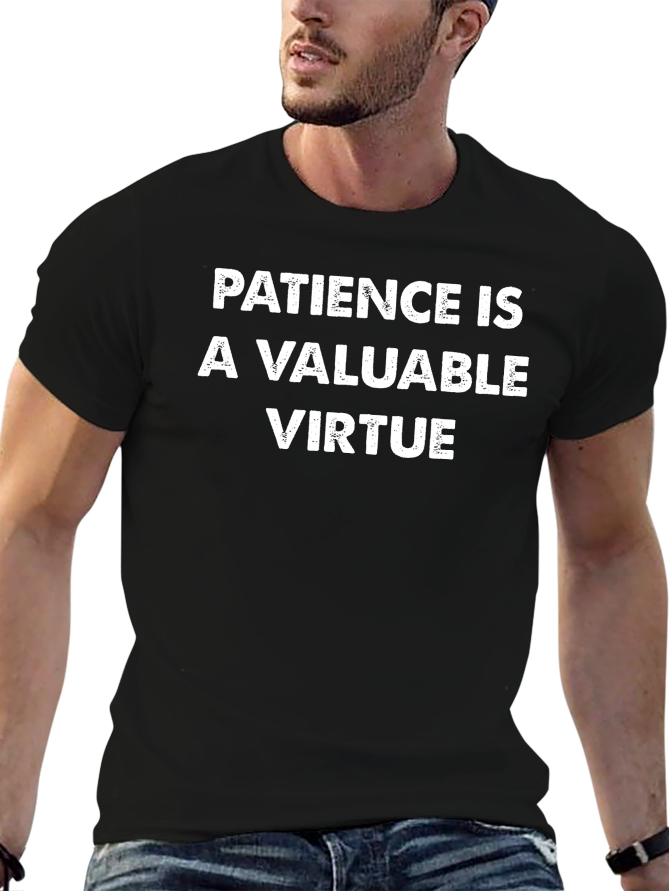 Patience is a Valuable Virtue Black T-Shirt
