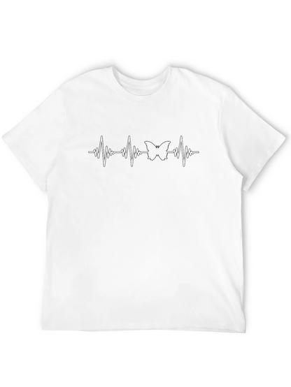 Butterfly Heartbeat Graphic Tee - Black