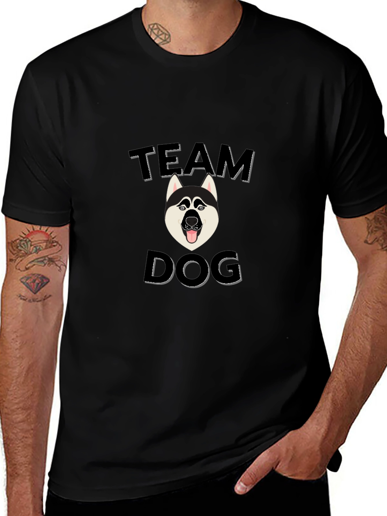Team Dog Graphic Tee - Black Cotton Blend