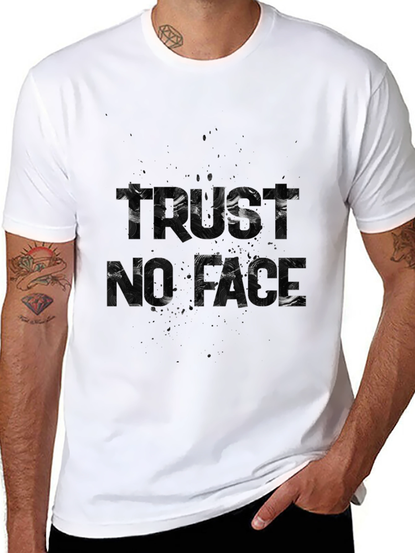 Trust No Face Graphic Black T-Shirt