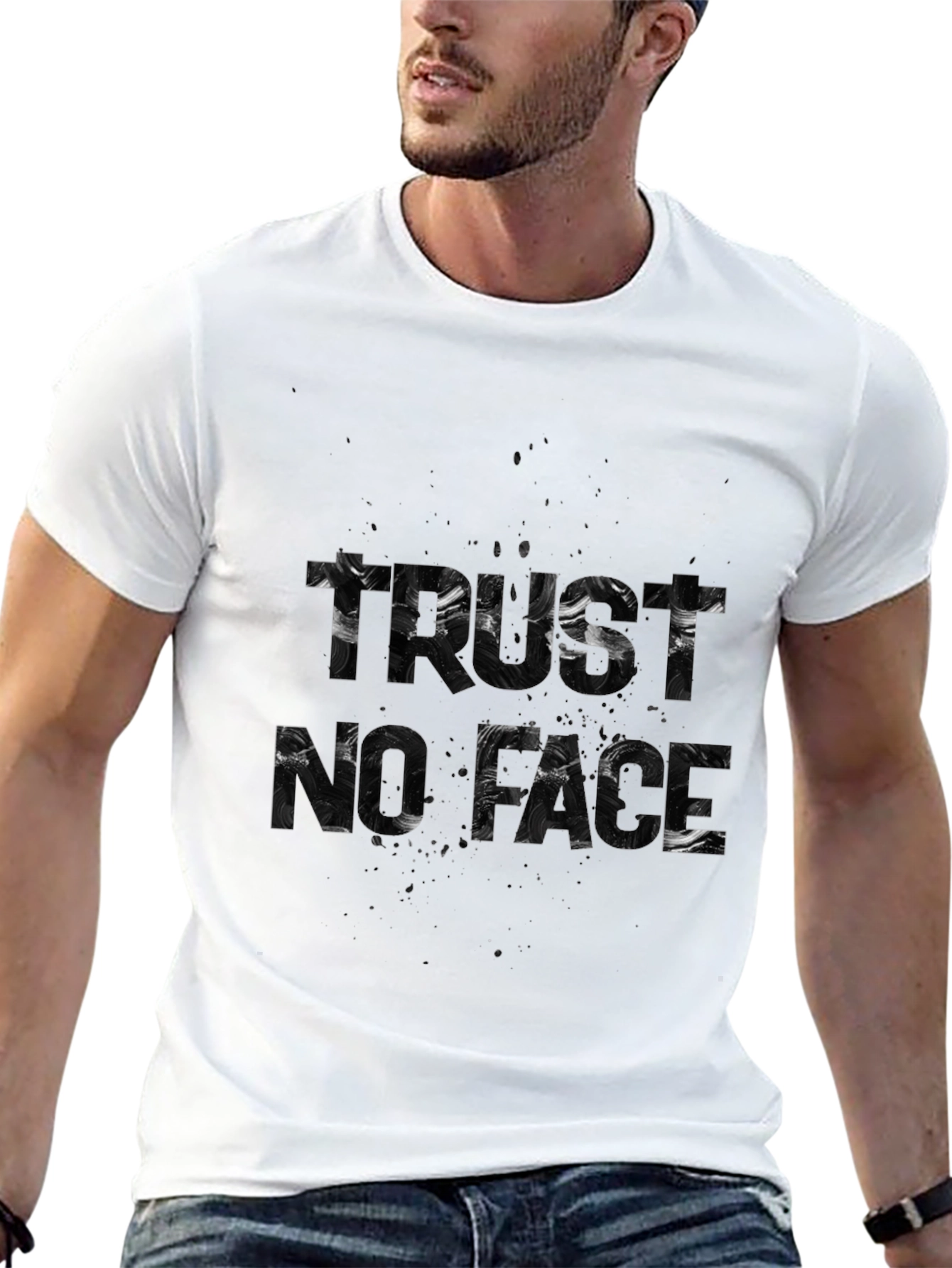 Trust No Face Graphic Black T-Shirt