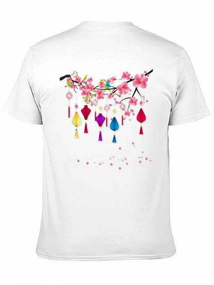 Floral Lantern Graphic Tee - Black