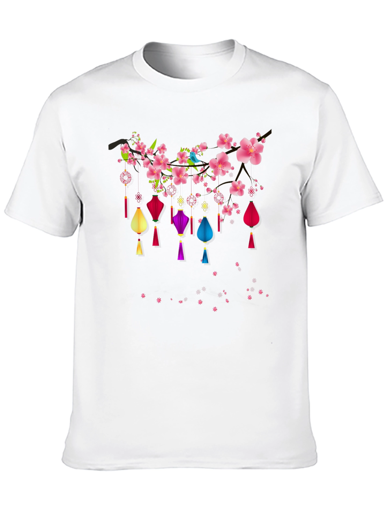 Floral Lantern Graphic Tee - Black