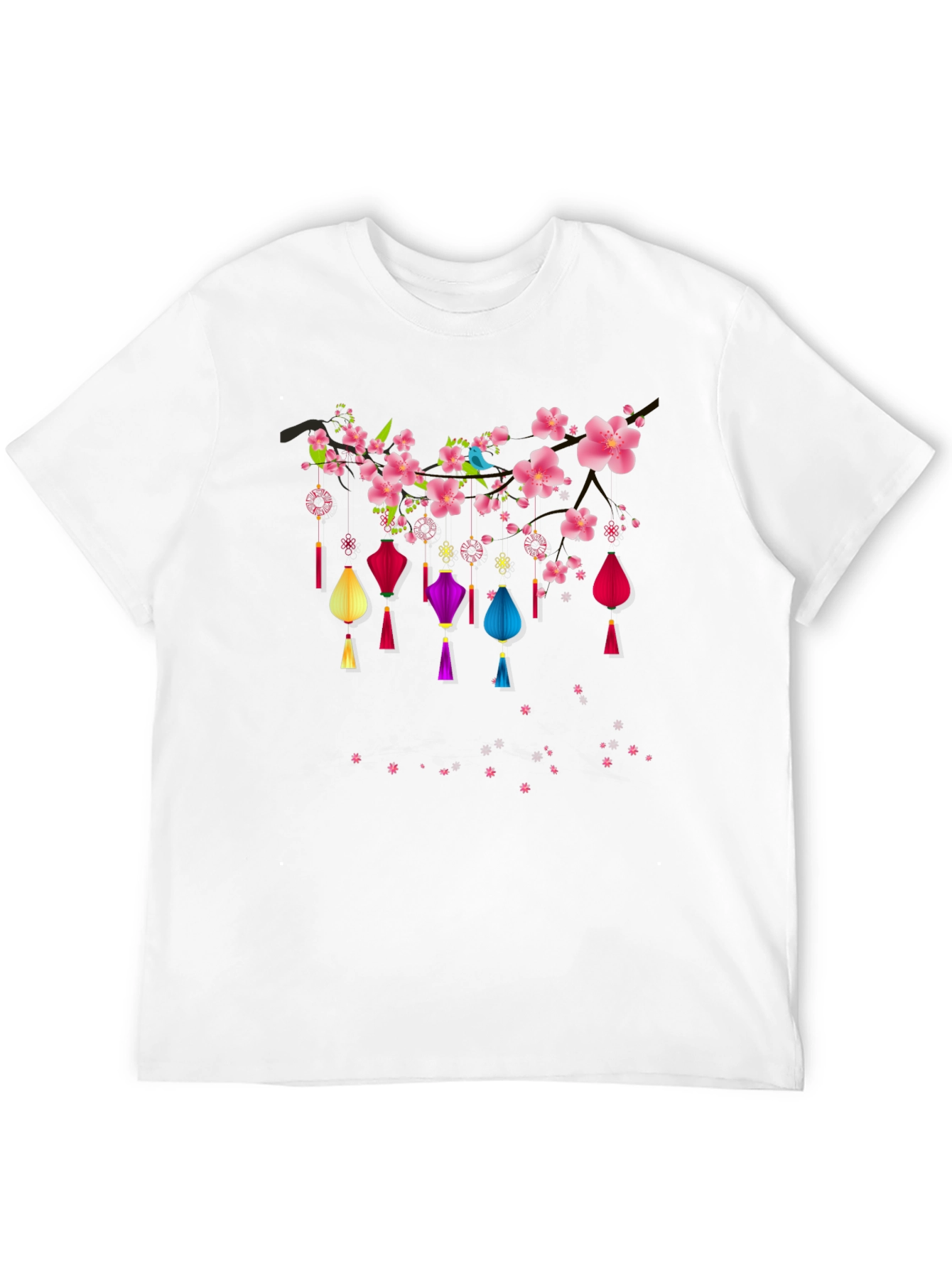Floral Lantern Graphic Tee - Black