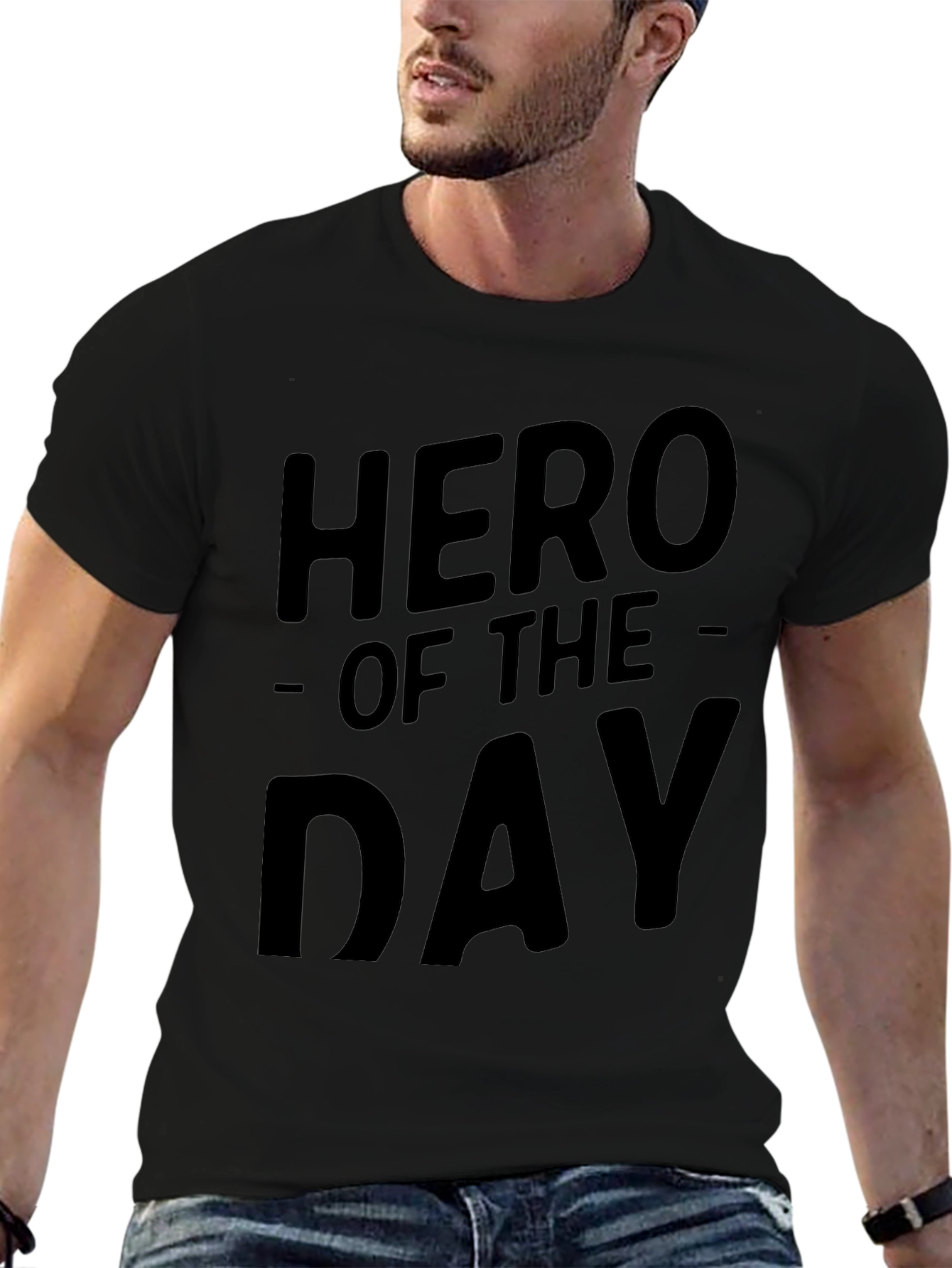Hero of the Day Black Graphic Tee