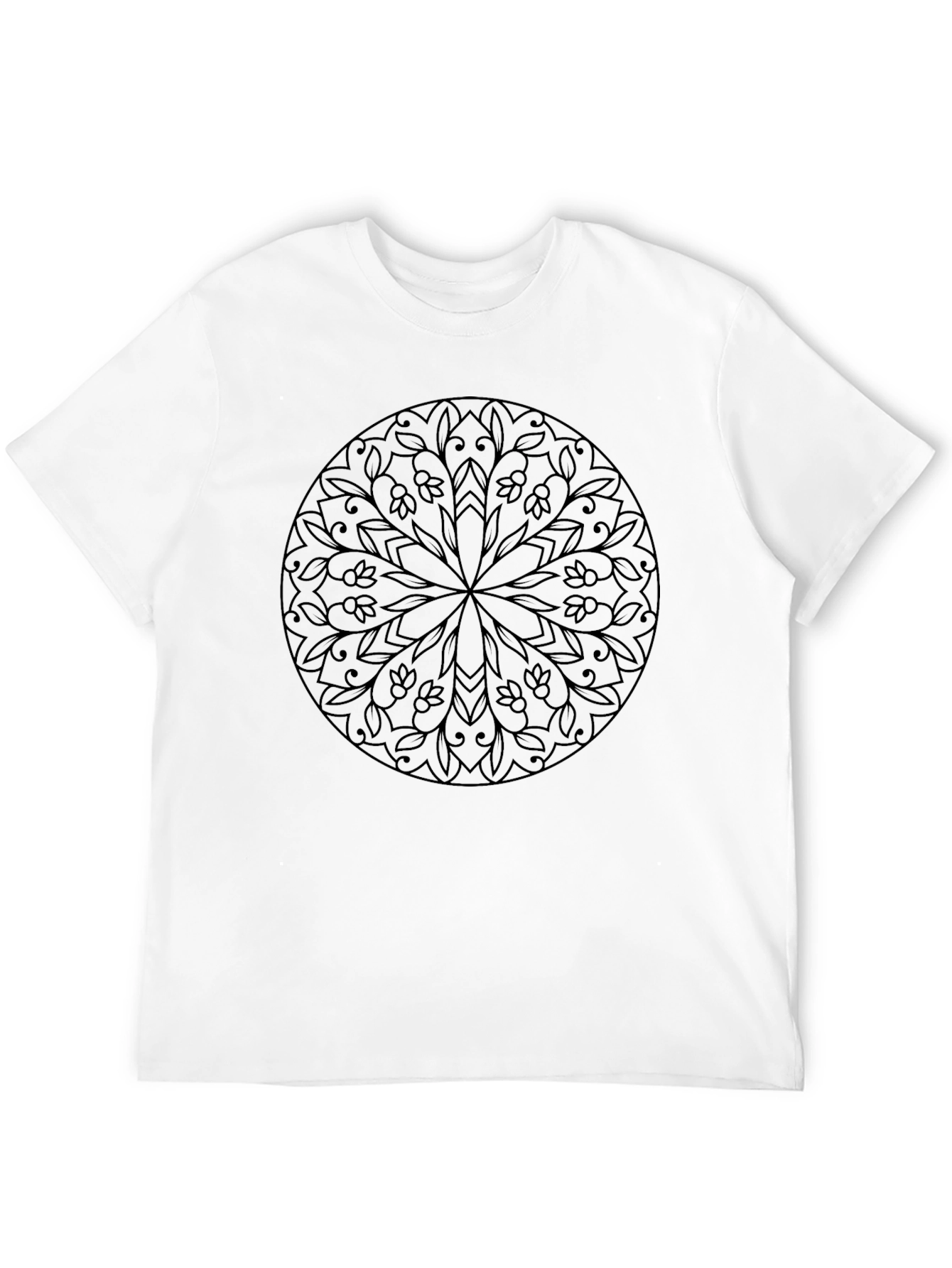 Floral Mandala Graphic Black T-Shirt