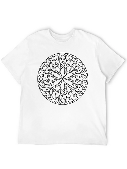 Floral Mandala Graphic Black T-Shirt