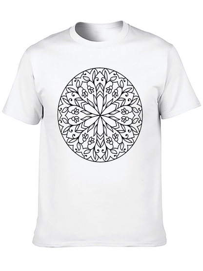Floral Mandala Graphic Black T-Shirt