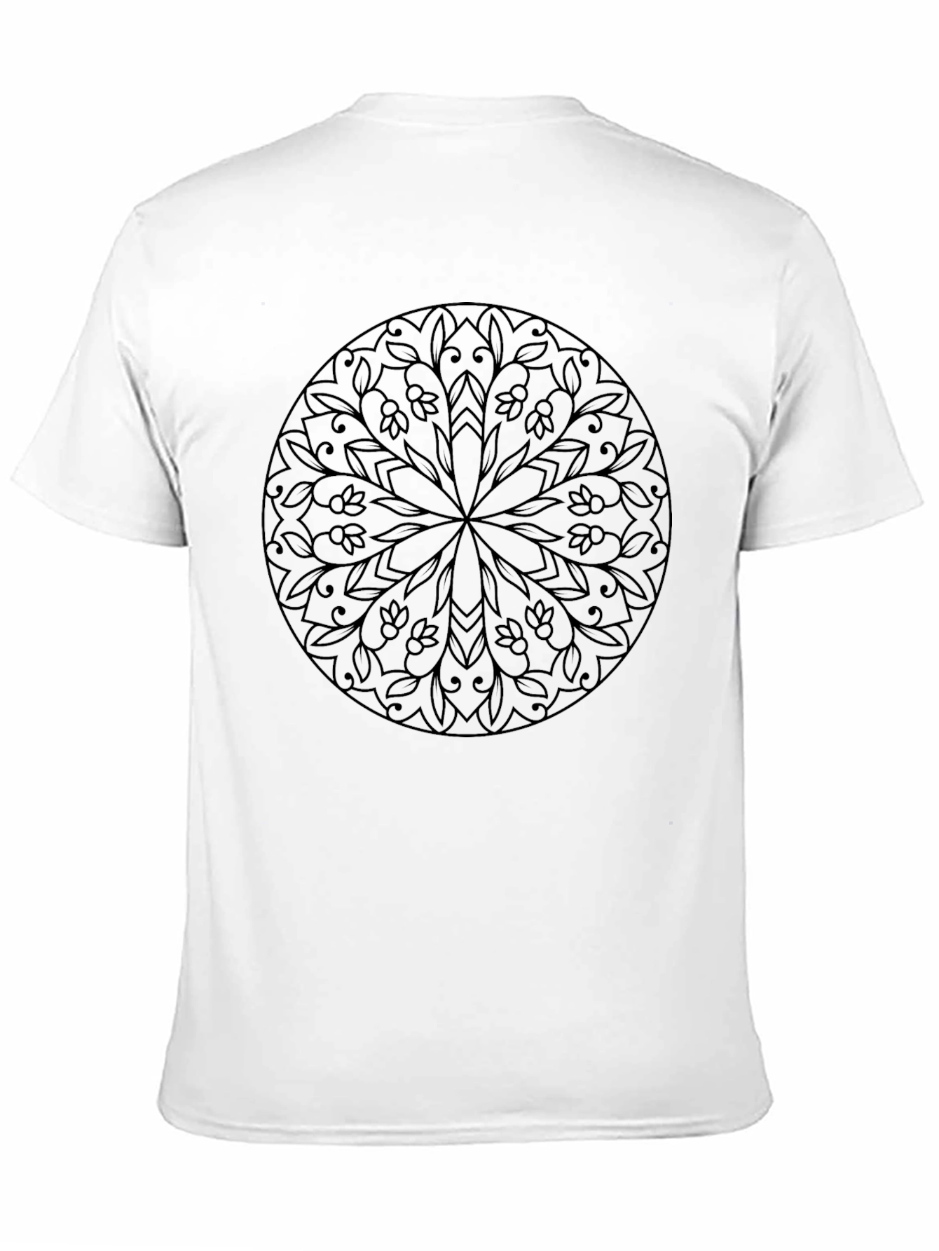Floral Mandala Graphic Black T-Shirt