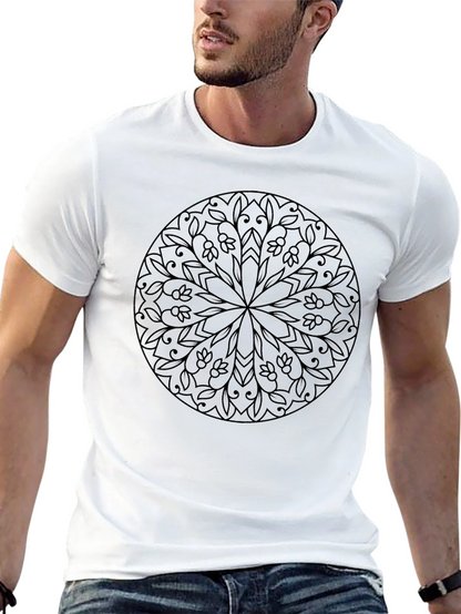 Floral Mandala Graphic Black T-Shirt