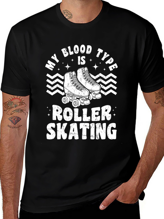 Roller Skating Blood Type T-Shirt - Black