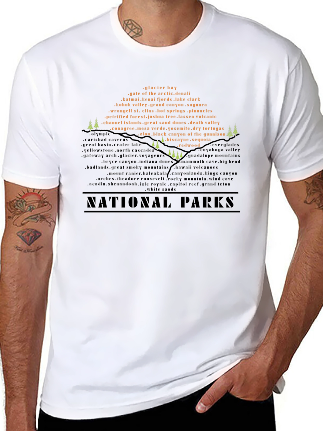 National Parks Word Cloud T-Shirt