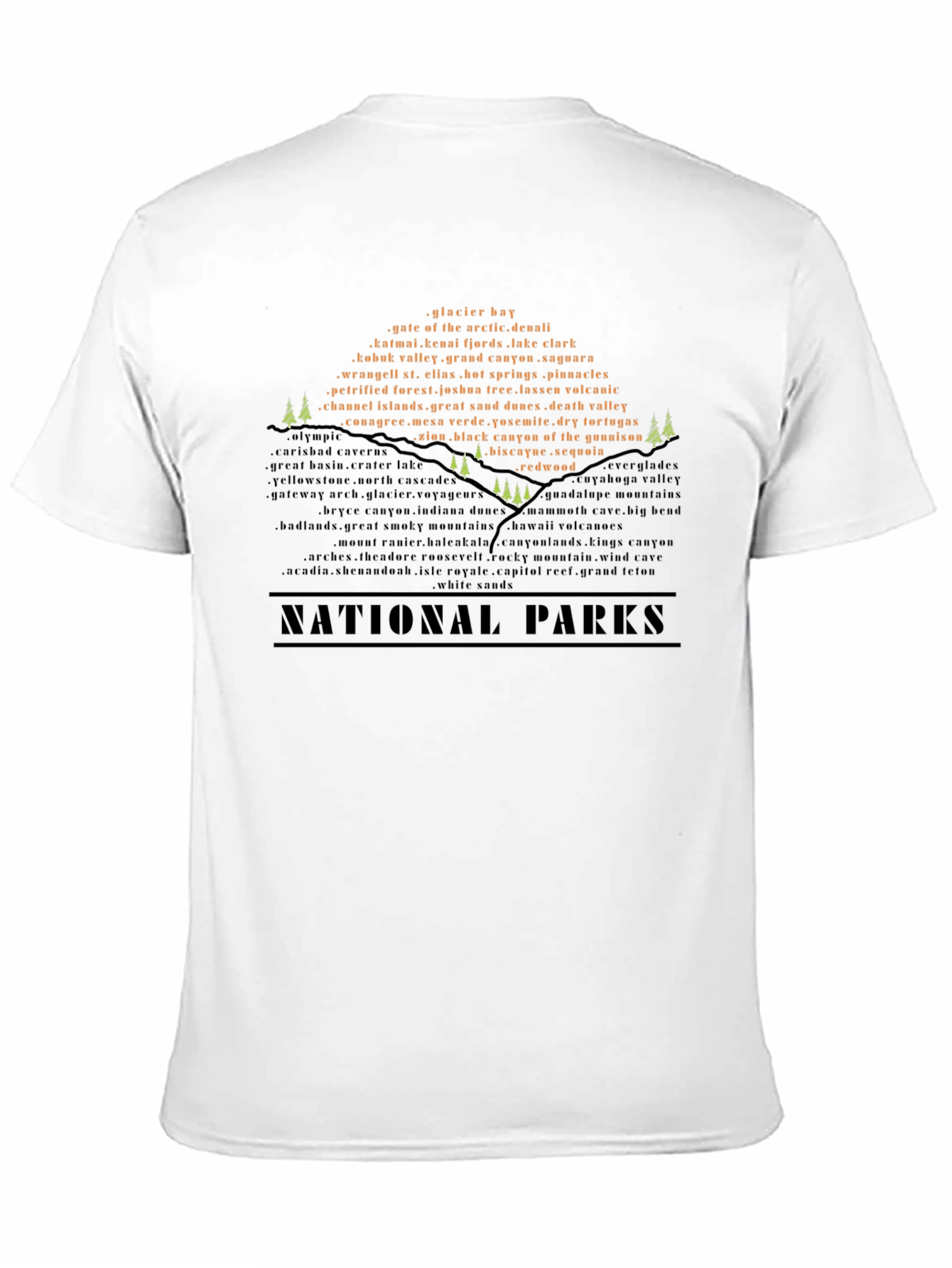 National Parks Word Cloud T-Shirt