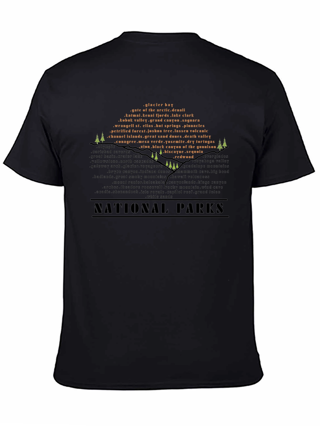 National Parks Word Cloud T-Shirt