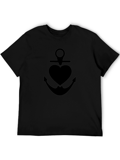 Black Anchor Heart T-Shirt