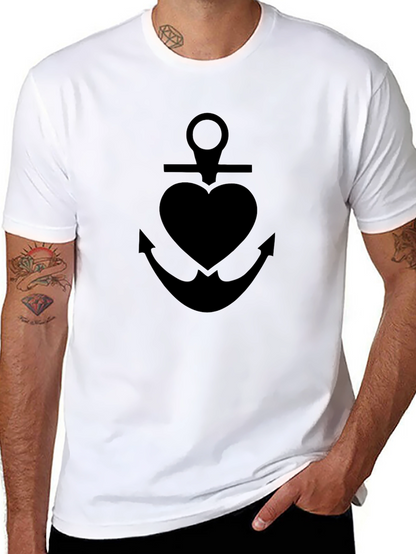Black Anchor Heart T-Shirt