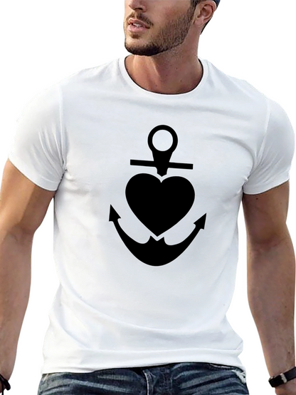 Black Anchor Heart T-Shirt
