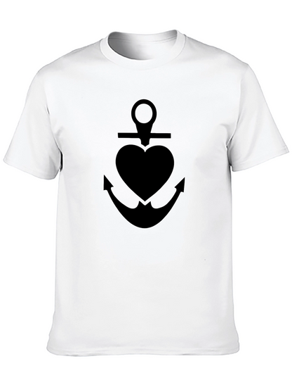 Black Anchor Heart T-Shirt