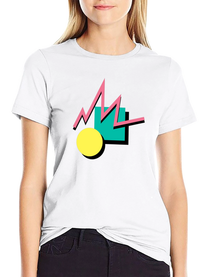 Retro Geometric T-Shirt - 80s Style Graphic Tee