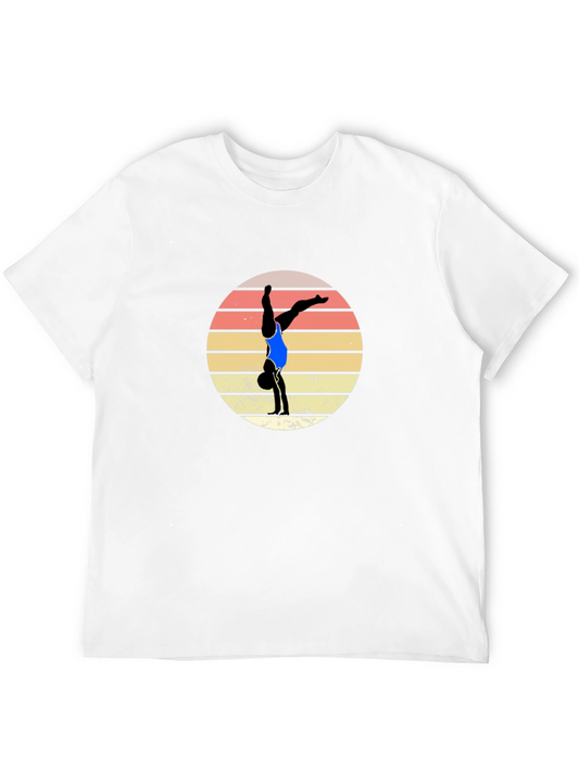 Vintage Gymnastics Retro Sunset Black T-Shirt