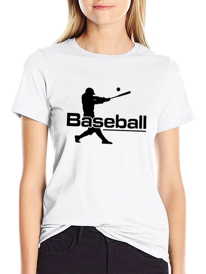 Baseball Player Graphic T-Shirt - Black