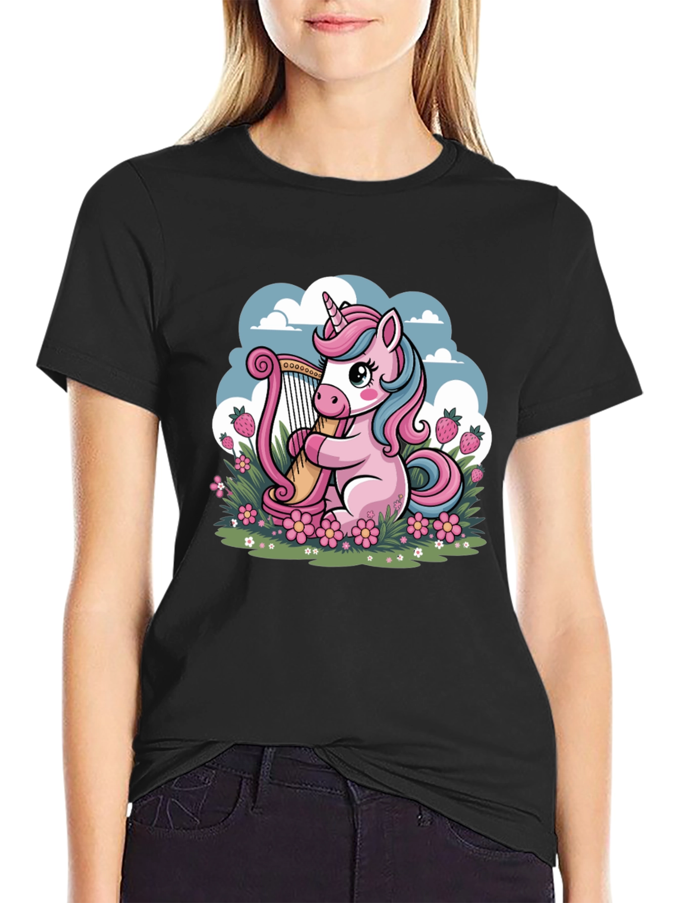 Unicorn Harp Graphic Tee