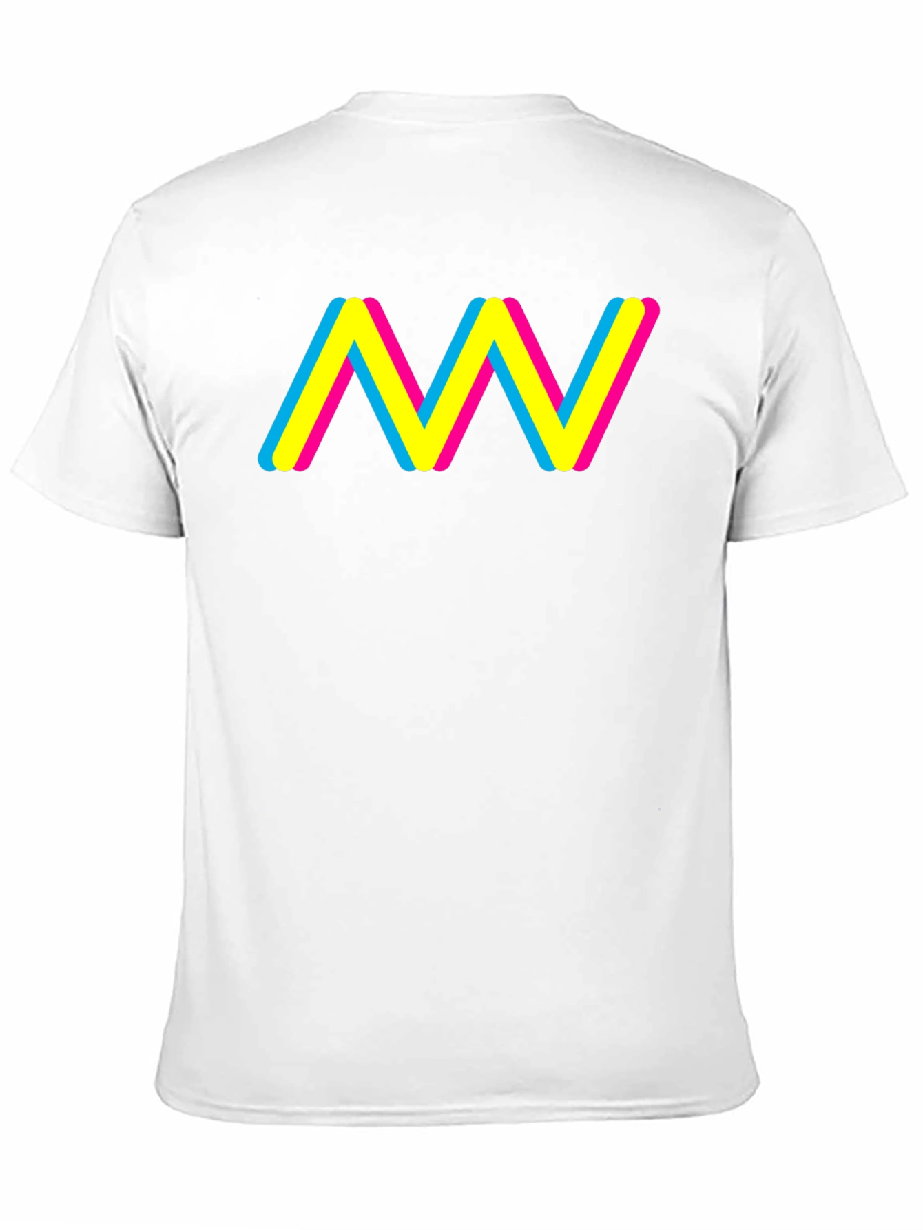 Trendy CMY Wave Graphic T-Shirt - Black