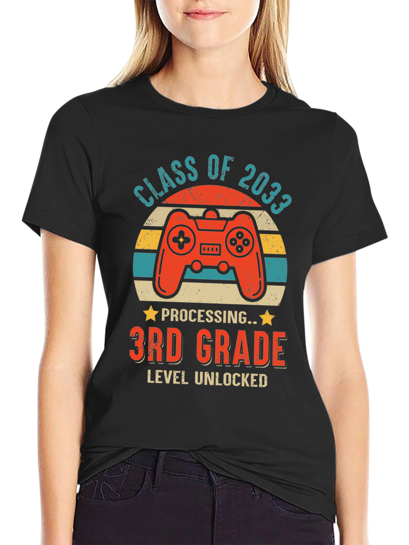 Class of 2033 3rd Grade Level Unlocked Gamer T-Shirt