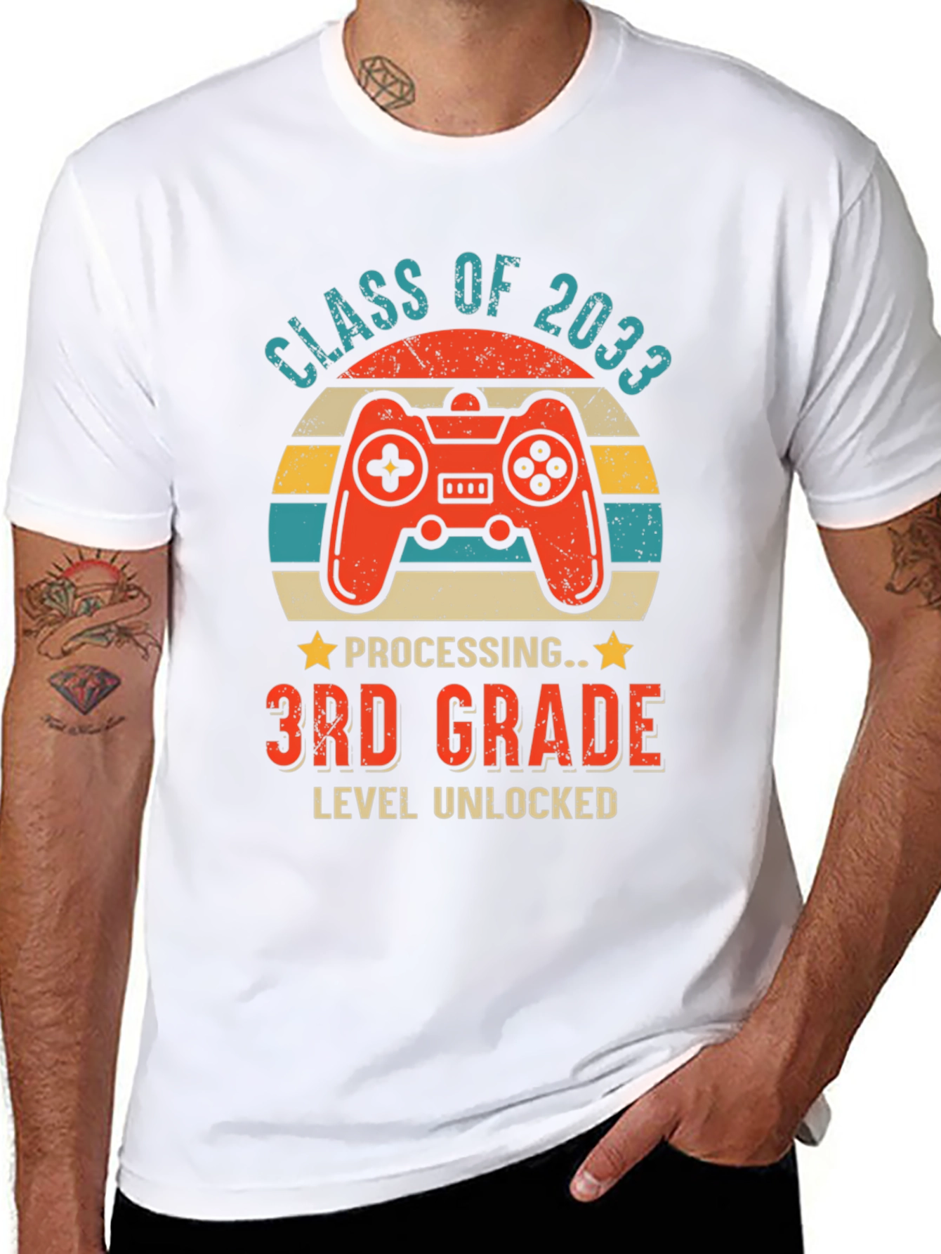 Class of 2033 3rd Grade Level Unlocked Gamer T-Shirt