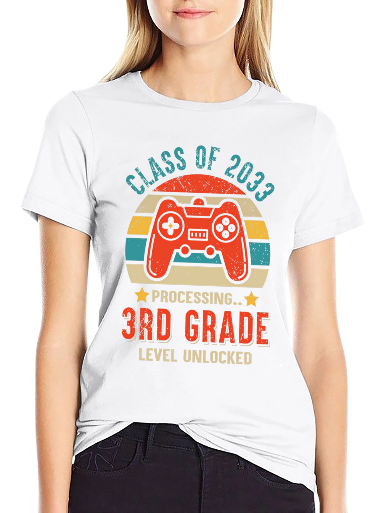 Class of 2033 3rd Grade Level Unlocked Gamer T-Shirt